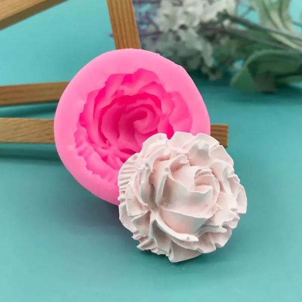 Stampi 1pc in silicone rosa stampo in resina arte Diycake cioccolato zucchero fondente da forno stampi per la decorazione strumenti di decorazione di decorazioni ornamenti fioriti