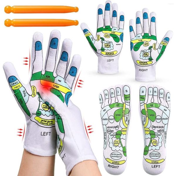 Sports Socks Acupressure Reflexology luvas e coloque a massagem com ferramentas de massageador de pontos de meias de manual de cinco dedos separados