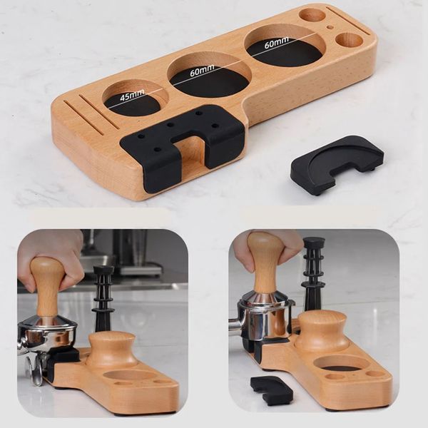 25 cm CoffeeWare Portafilter manomissione di timo per tè pino in legno organizzatore universale tappetino per leva caffè 240423