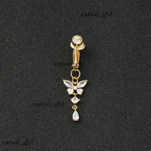 Luxus trendy Charme Schmetterling Bauchnabel Ringe Diamond Navel Rings Körper Piercing Bars für Frauen Mädchen Körperschmuck sexy Designer Bikini 905