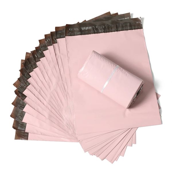 Taschen 50pcs/Pack Courier Beutel Pink Waterfache Mailsbeutel Poly Envelope Packing Clothing Express Bag Mailer Postversandtaschen