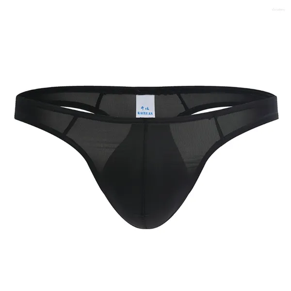 Underpants Men Sexy respirável respirável respirar resumos com calcinha sem costura Bolsa de roupas íntimas de calcinha transparente de gelo