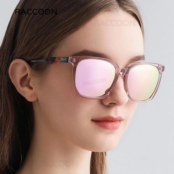 Солнцезащитные очки розовая пленка поляризованная так-квадрат гвоздь мужчины женщины анти-UV-оттенки