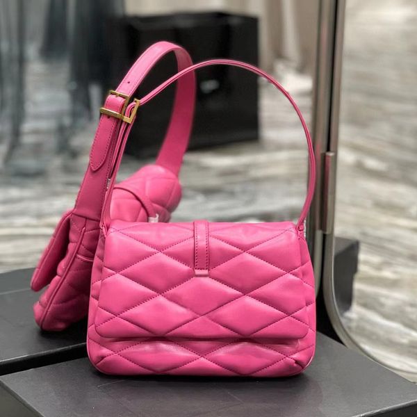 12a brandneue Spiegelqualität Designer Unterarm Sterd Geldbeutel Le 57 Hobo Abendbeutel Luxurys Handtaschen echte Leder Lamblederklappe Pink Schulterbox-Taschen