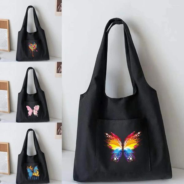 Bolsas de ombro design simples design feminino saco de colete feminino de grande capacidade comprador fofo de desenho animado Bolsas de borboleta de borboleta