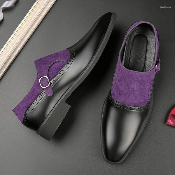 Lässige Schuhe hochwertige Leder Hochzeitspunkte Zehen Herren koreanische Version Buckle Small Business
