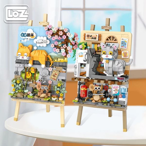 Toys Loz Building Blocks Stereographie kleine Partikel Bildungsgebäude zusammengebautes Spielzeug Desktop -Ornamente heilen Katzengeschenke für Jungen und Mädchen