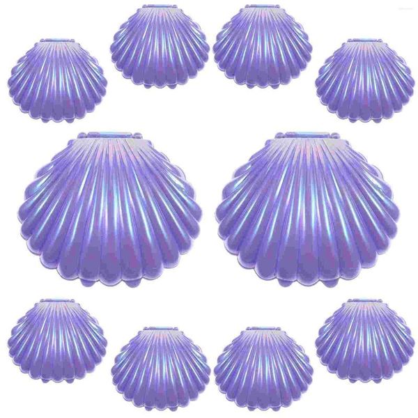 Placas 10 PCs Candy Box Caixas pequenas caixas de pipoca Ring Ring Gift Sea Shell Dish Dish PP Recipientes de plástico Tabela Doces de noiva