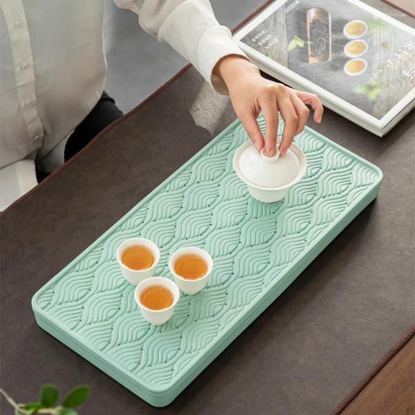 Tee Tabletts Japanische Style -Wasser -Wasserspeicher kreativer Quadrat -Drainage Tisch Dekorative Bandeja Comida Teebiefe