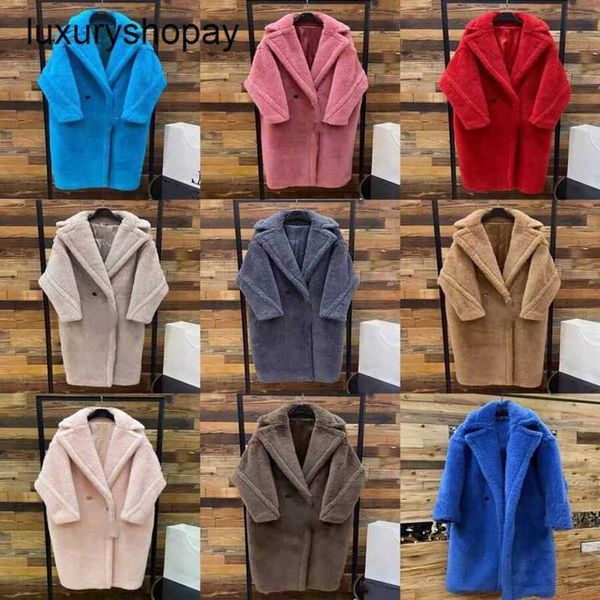 Maxmaras Mantel Teddy Bear Damen Kaschmirschichten Wolle Winter Max Plüsch Warm halten dies Jahre Big Fire Long Camel Fleece Clot