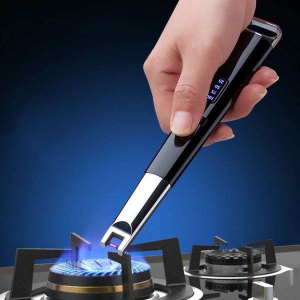 USB Portable Electric ARC Accenditore cucina senza cucina a gas Strumenti di accensione per esterni Campo per esterno Candela per impulsi senza fiamma