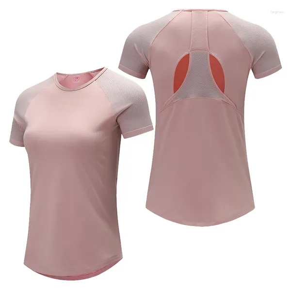 Camicie attive donne top a secco rapido tops fitness yoga susthirt stretto jogging a maniche corta magliette sportive di allenamento costume da allenamento