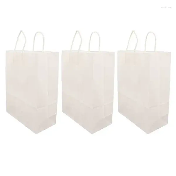 Stume da stoccaggio 50pcs kraft bianco con manici Regalo artigianale Small tote per boutiques festeggia