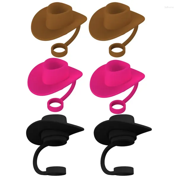 Coppe usa e getta con tazze da 6 pacchetti cappello da cowboy Cappello per cappellino per 3040 once 10 mm Coperchio protettore topper silicone con simpatici bambini occidentali divertenti non lo sono