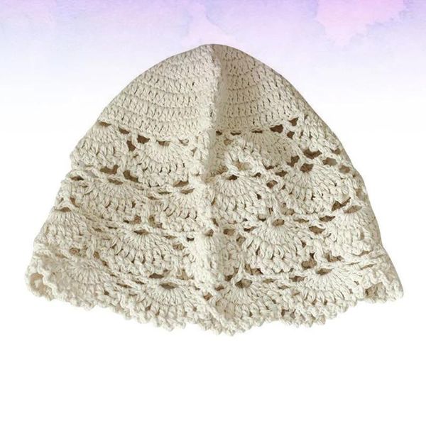 Berretti Elegante Beanie Cavalca Donne traspirabili Crocheted Casual Cap Vintage Turban