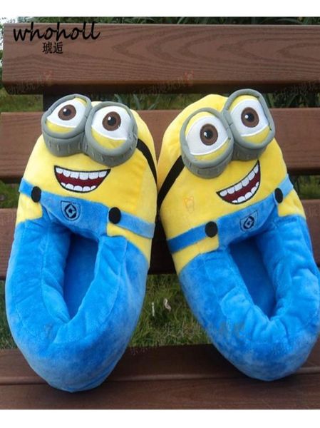 er man despicable me minions undoor slippers плюшевые фаршированные забавные тапочки.