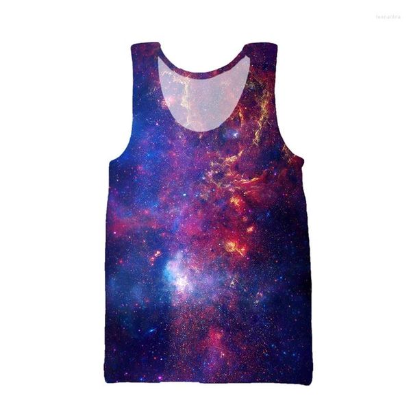 Herren Tanktops 3D Druck farbenfrohes Universum Galaxy Top Sommer Freizeit Fitness Bodybuilding Fitnessstudio Weste coole Straße Tees Kinder Kleidung