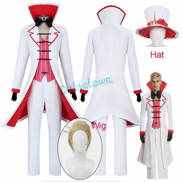 Lucifer Morning Star Cosplay Kostüm Hazbin Men El Fancy Outfit Hat Hig Halloween Party Kostümanzug Anime Cosplay 240426