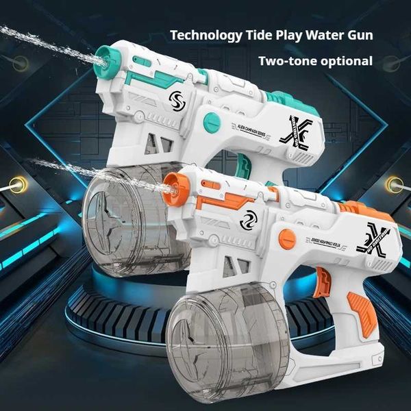 Waffenspielzeug heiße elektrische Wasserpistole Sommer -Spritzer Kinderspielzeug mit großer Kapazität automatisch kontinuierlich Wasserpistole Childrens Toys T240428