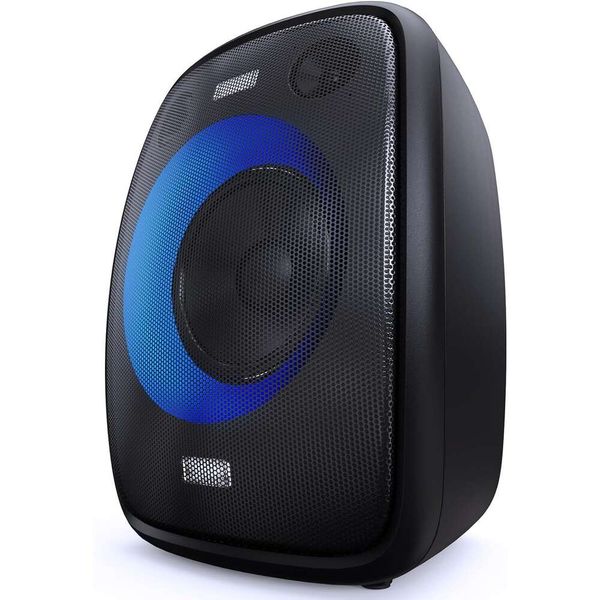 Ultimate Party Bluetooth -Lautsprechersystem - 60W Stereo, 21 Kanäle, druckvollen Bass, LED -Leuchten, spritzsicheres Design, Mikrofon/Gitarreneingabe, Party -Synchronisation - perfekt für Partys