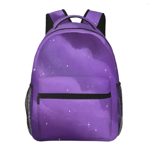 Backpack Purple Galaxy Background Men Men Men de grande capacidade Bolsa de viagem ao ar livre casual