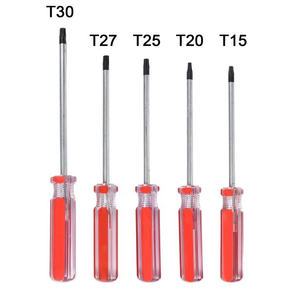 Abridores 5pcs Torx Chave de fenda Conjunto de fenda Magnético Torx Star Bit Driver de segurança Principal Principal Ferramenta de abertura T15 T20 T25 T27