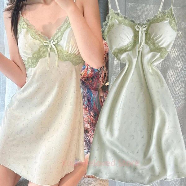 Abbigliamento da donna sexy notturno sexy Lady Spring Summer Lingerie Nightdress Rayon Print Flower Loungewear Doldoming Abbigliamento Abbigliamento Aiuto