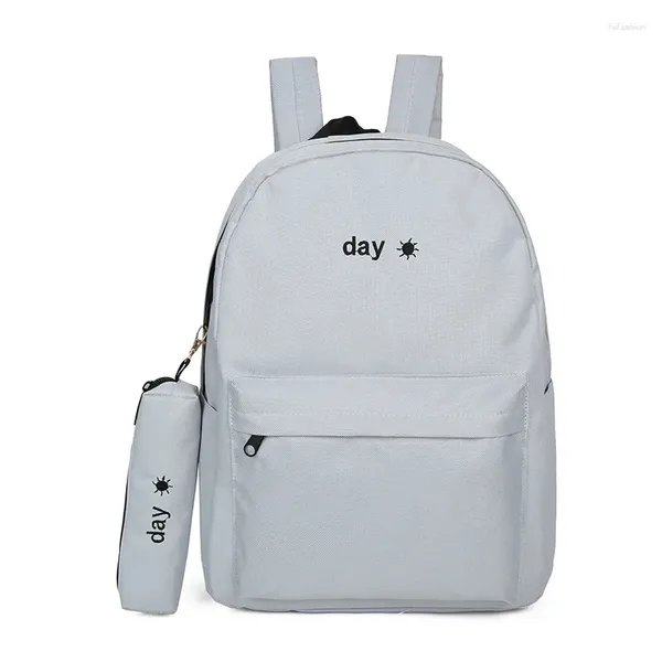 Backpack Day Night Bordado Backpacks Backpacks Set Canvas Bolsa de Escola Ungax