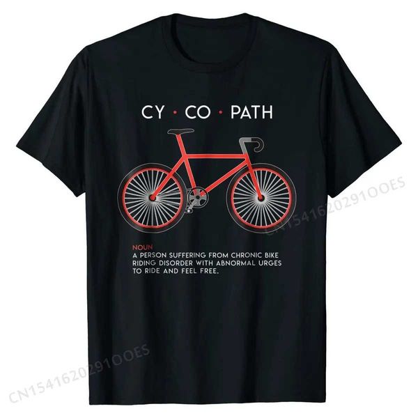 Camisetas masculinas Cycopath-Camiseta engraçada de ciclismo e bicicleta camiseta de bicicleta masculino topo casual TS Cotton Tshirts Funny T240425