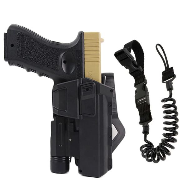 Holsters Holsters di pistola mobile per Colt 1911 Glock 17 18 Airsol Pistol pistola per la fondina Festa flash o mano al laser a destra con imbracatura