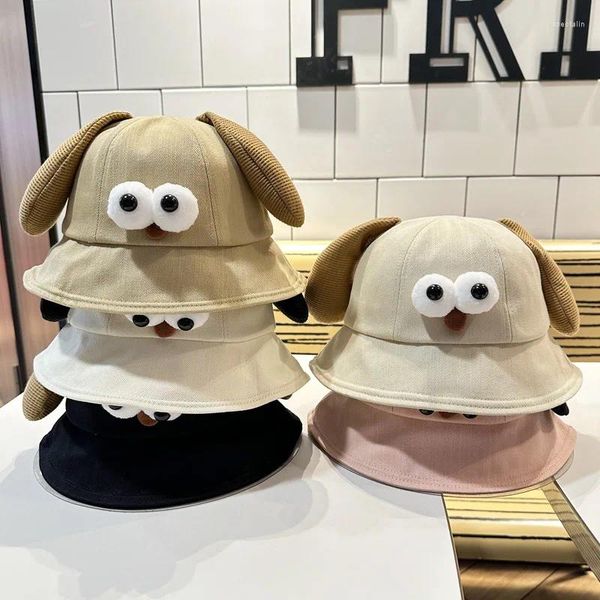 Berets 2024 Cartoon Mite Dog Bucket Hats с летними складными легкими легкими шляпами для солнечной шляпы для женщин для женщин подростки для взрослых