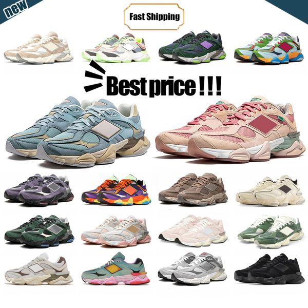 Novos sapatos de grife casual 9060 Sapatos de corrida masculinos designers tênis preto sal salto branco cristal rosa cogumelo feminino tênis ao ar livre moda