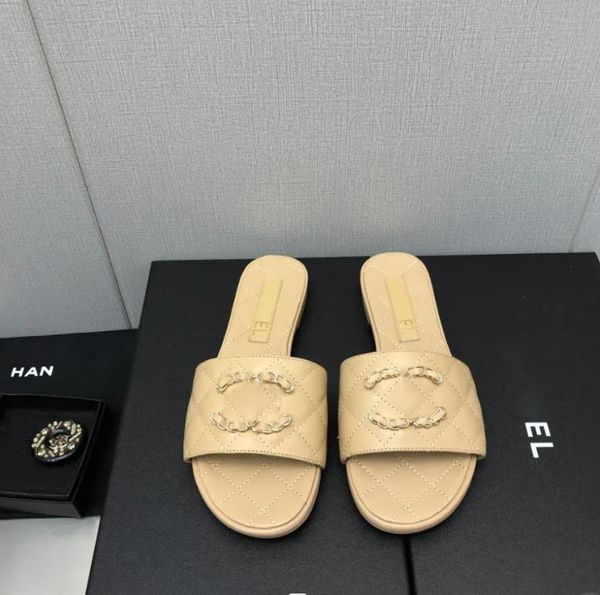 Paris Dazzle Designer Slippers Женские сандалии летние пляжные полосы повседневные плоские тапочки ползунки жены дамы шлепанцы c двойные мулы абрикос двадцать