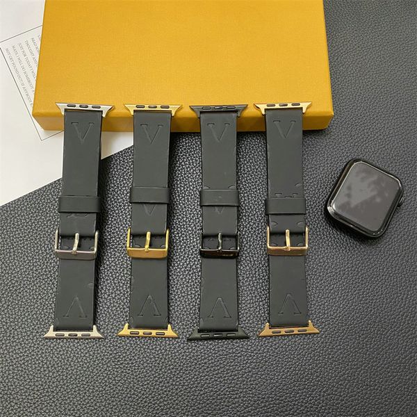 Cinturini floreali neri smart watchbands per il designer di mele iwatch in pelle 38mm 41mm 41mm 42mm 44mm 45mm 49mm per 3 4 5 5 6 7 8 se braccialetto in vita di sostituzione ultra