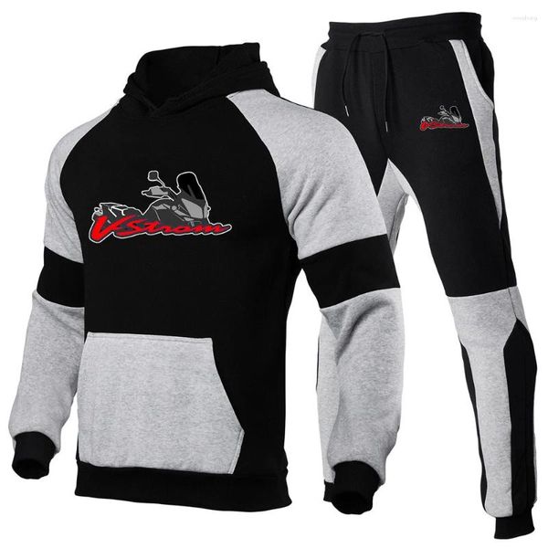 Herren Traursuits 2024 Motorrad Vstrom 650 V Strom Style Mode Männer Hoodie Fitness laufen komfortable Sportbekleidung Smele Set