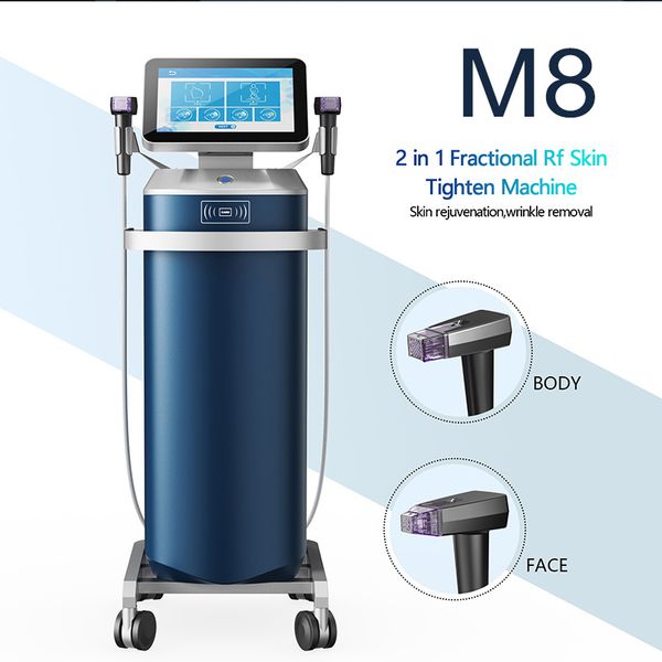 2 em 1 RF Máquina de beleza nano micro agulha fracionária rf microneedling Máquina facial de acne Remoção de rugas de cicatriz Face elevador Casa Home Instrumento de beleza