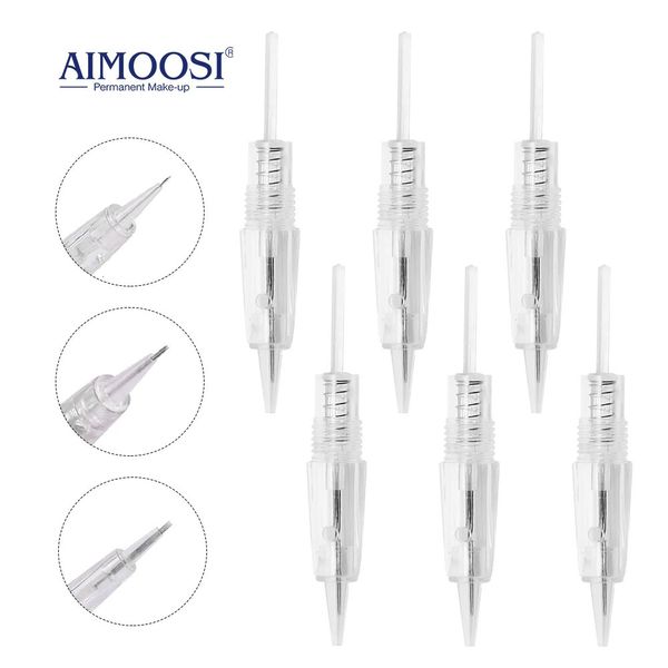 AIMOOSI 50/100PCS Tattoo Microblading Piercing Nadeln Stift für halb dauerhafte Make -up Augenbrauen Lippenkosmetik PMU -Maschinenversorgung 240416