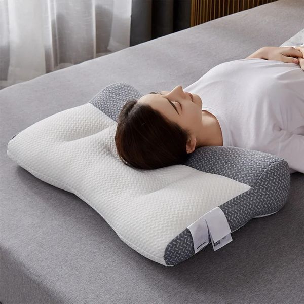 Almofado de travesseiro de pescoço de 30-74cm para ajudar a ajudar a proteger o pescoço de porosidade macia elástica de alta porosidade lavável para o El Home 240415