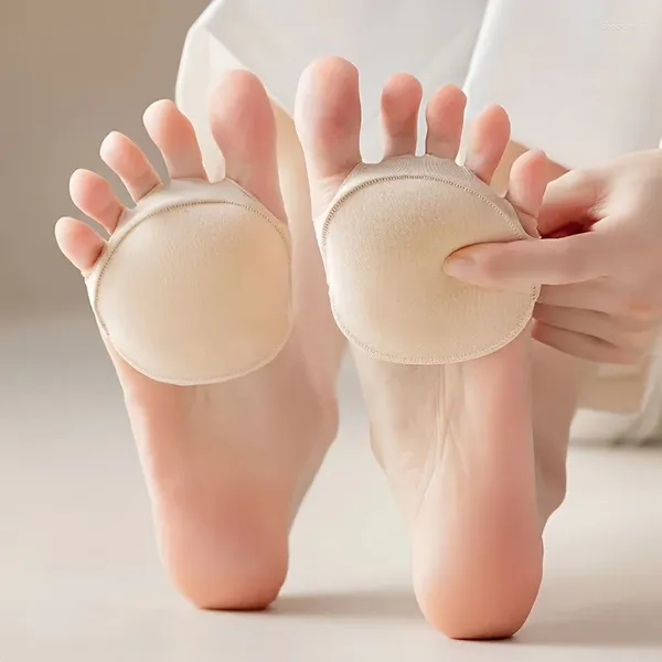 Mulheres Socks 2 Par Coscões Elegantes Conforto Anterior: Almofadas Duráveis Não deslizantes Invisíveis Alto salto para estabilidade de suporte durante todo o dia