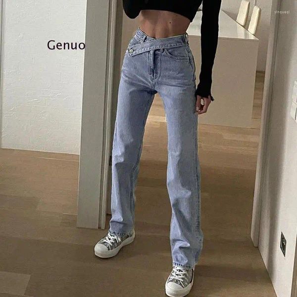 Frauen Jeans Vintage Girls Wide Leg Women Denim Hosen Old School Mode High Taille Mama Chic Street Damen LOSS HALLE