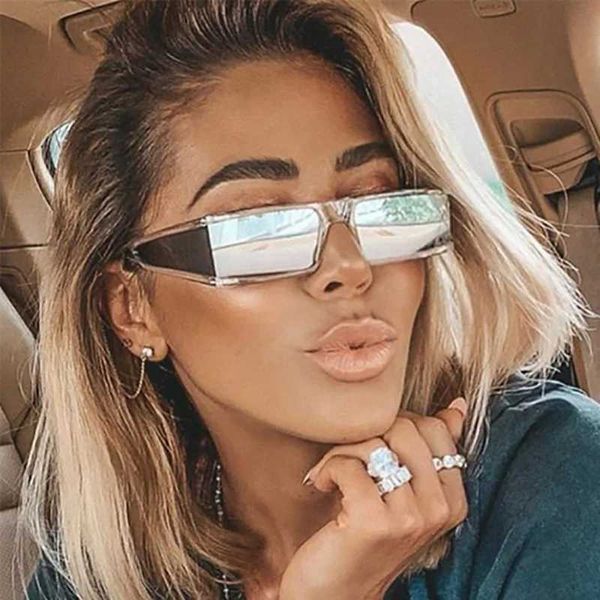 Óculos de sol Sexy Vintage Square Glassses Woman Brand Designer Small Frame Retro Sun Glasses feminino Moda Punk Mirror Oculos de Sol T240428