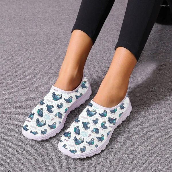 Sıradan ayakkabılar çizgi film Kawaii Güvercin Baskı Kadınlar Bahar Sonbahar Sneakers Marka Tasarımları Trend Rahat kaymaz ayakkabı dış mekan seyahat
