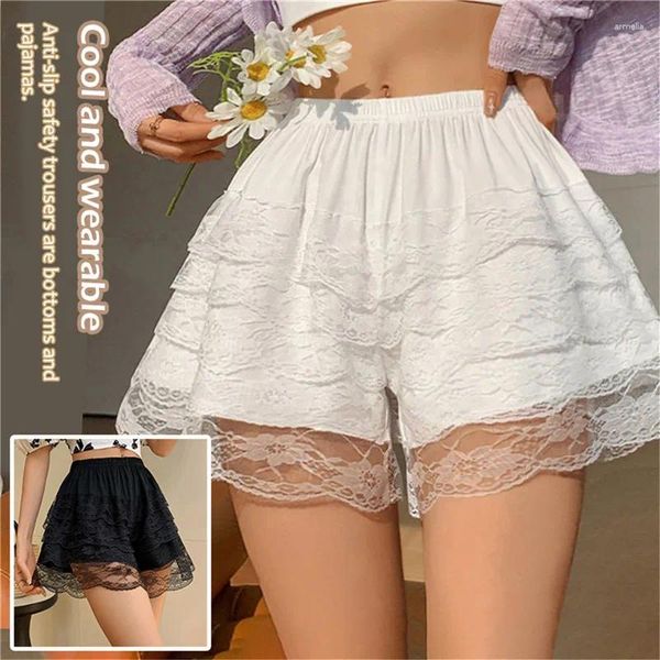 Mutandine femminili Floral Lace Lolita Safety Pants Women Shorts Shorts Betticoat Underpants ragazze sciolte multistrato bloomer arruffato