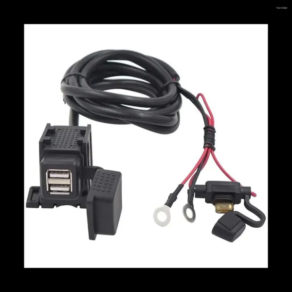 Lenkradabdeckungen 2.1A Motorradladungsladegerät Adapter -Versorgungsbuchse Dual USB Port 12V wasserdicht für Telefon GPS MP4