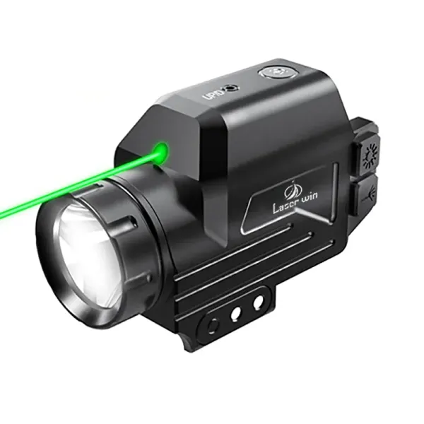 Luci 1000 lumens compatto pistola laser e combinazione di luce a LED, luce di armi stroboscopica e laser verde per pistola con ricarica magnetica