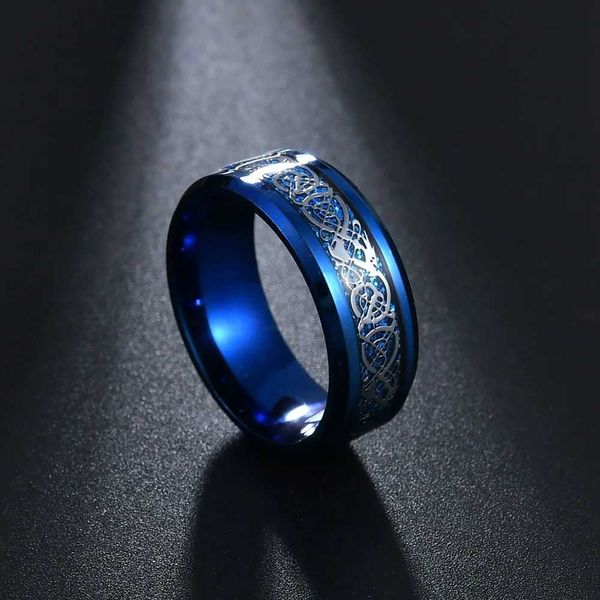 Anéis de casamento Novo moda masculino titânio 7 cores Dragon Cross Reling Rings para Gentleman Wedding Jewelry Gift