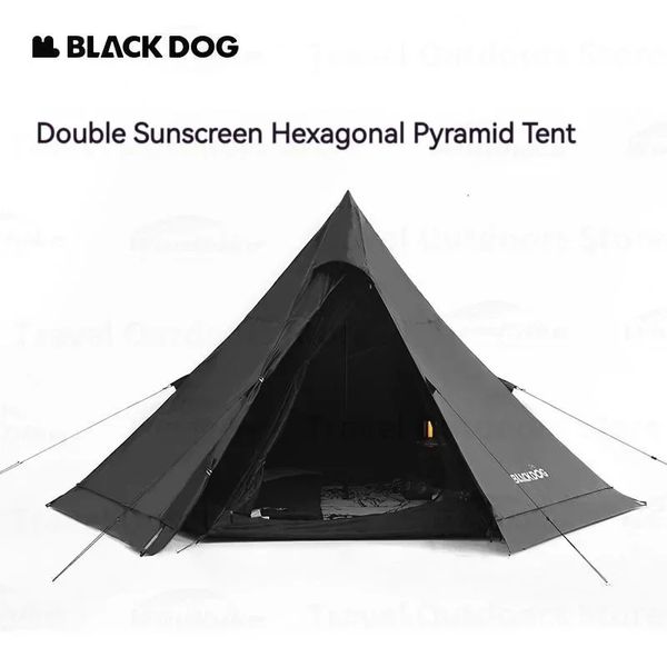 Blackdog Black Pyramid Salia de barraca com neve PU3000mm ao ar livre de 4 anos de estação 150d Oxford Ploth SunScreen 240416 240426