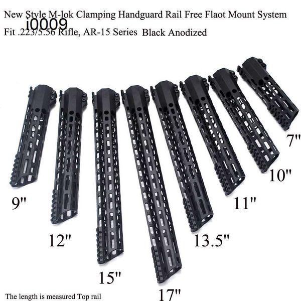 7/9/10/11/12/13.5/15/17 inç Yeni Tasarım M-Lok Kelepçe Handguard Ray Ücretsiz Şamandıra Picatinny Mount System_black Renk