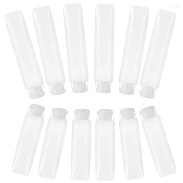 Speicherflaschen 12 PCs Stabseife Reisebehälter Weiche Flasche Tragbare Lotion -Röhrchen Nachfüllbare kleine Zahnpasta -Verpackung