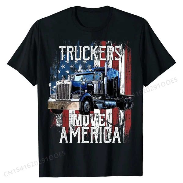 Erkek Tişörtler Kamyoner Amerikan Bayrak Kamyon Sürücüsü Gömlek Kamyon Sürücüsü Hediye T-Shirt Komik Erkekler T Shirt Pamuk Üstleri TS Özel T240425